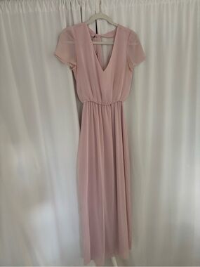 Wayf Soft Blush V-Neck Maxi Dress